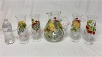 Oneida 5pc Daiquiri Set ~ Pitcher & Footed Glasses