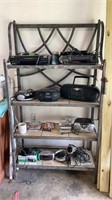 Metal Baker’s Rack with Contents, Electronics,