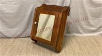 Antique Wooden Medicine Cabinet w Mirror Door