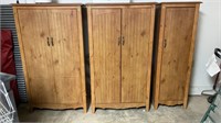Three Wooden Cabinets with Contents, Two Large and