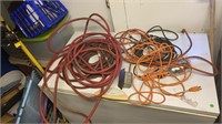 Lot of Air Hoses and Extension Cords