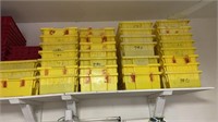 Large Lot of Yellow Plastic Storage Containers,