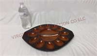Two-Tone Solid Wood Deviled Egg Tray