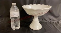 Vintage Milk Glass Footed Compote Bowl ~ 7" tall
