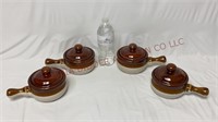 Vintage Handled Soup Bowls ~ Set of 4 ~ Pottery
