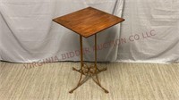 Wood Top & Metal Base Accent / Side Table