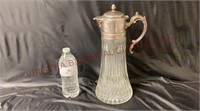 Victorian Style Glass Water Pitcher w Ice Insert