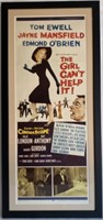 The Girl Can't Help It framed movie poster,