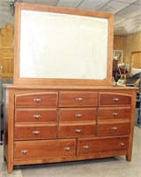 Vaughan-Bassett triple wide dresser w/bevel mirror