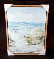 20" x 16" wood framed beach print on canvas