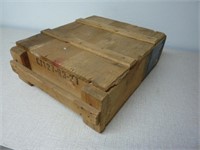 WOOD CRATE WITH HINGED LID