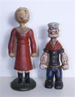 Lot #183 - Cast iron Popeye and Oliveoil figural