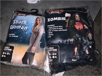Shark Woman & Zombie Halloween Costume Bundle