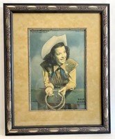 Framed Dale Evans page from Sunday News,