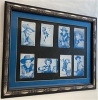 Framed Roy Rogers 8 autographed cards,