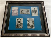 Framed 5 cards of Roy Rogers, Dale Evans,