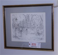 Lot #225 - Signed Jack Lewis print of pen and