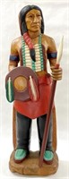 Indian Warrior statue, wooden, with removeable