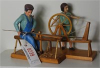 Lot #239 - (2) hand crafted wooden worker