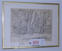 Lot #244 - “The Dover Green” pen and ink signed