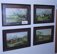 Lot #245 - Set of (4) framed foxhunt scenes