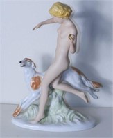 Lot #254 - Royal Dux Czech porcelain nude with
