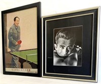 (2) pcs - framed James Dean, 18" x 21", COA states