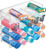 mDesign Plastic Water Bottle Wine Rack Organizer