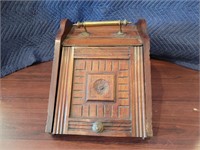 Vintage Wooden Carved Coal Box