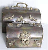 Lot #322 - (2) Chinese brass decorated hinged