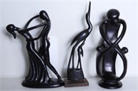 Lot #323 - (2) abstract figurines 10” and one