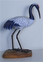 Lot #341 - Generic carved crane decoy 9”