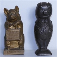 Lot #349 - Cast iron “Thrifty Pig” figural