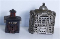 Lot #354 - (2) miniature Town Hall cast iron