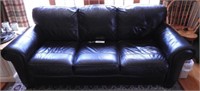 Lot #361 - Three cushion brown leather sofa