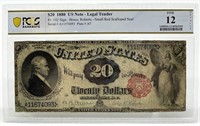 1880 US Note Legal Tender, Graded - Twenty