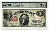 1917 US Note Legal Tender, Graded - One Dollar -