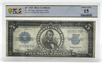 1923 US Silver Certificate, Graded - Five Dollars