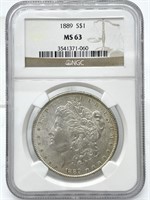 1889 Morgan Dollar, NGC Graded