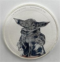 One Oz. 999 Fine Silver Baby Yoda/Grogu Coin -