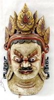 Wooden decorative wall mask, approx 30" h X 16"