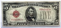 Red Seal Five Dollar Note Series of 1928 C