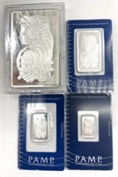 PAMP Silver and Platinum Bar Set : Ten Oz. 999