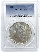 1886 Morgan Dollar, PCGS Graded