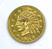 1856 California Gold 0.5” token