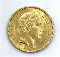 1864 Twenty French Francs