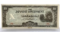 The Japanese Government Ten Pesos Banknote - WWII