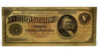 24K Gold Plated Five Silver Certificate