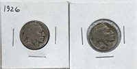 1926 and 1931 Buffalo Nickels