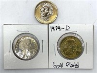 (2) 1979 Susan B. Anthony Dollars (one gold